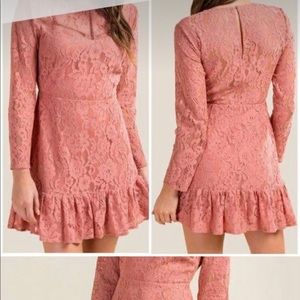 Francescas’s Miami Pink Lace Mini Dress